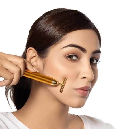 24k Gold Energy Beauty Bar Electric Vibration Facial Massage